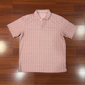 Walter Hagen Pink Patterned Polo Shirt Size L